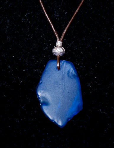 Large Blue Sea Glass Necklace