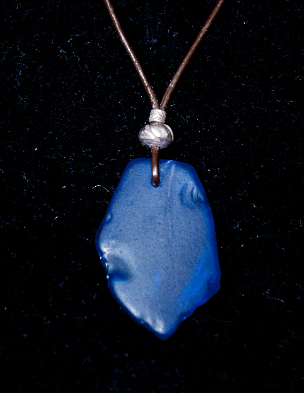 Large Blue Sea Glass Necklace