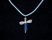 Blue Sea Glass Dragonfly Necklace