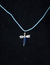 Blue Sea Glass Dragonfly Necklace