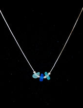 Light and Dark Blue Sea Glass Necklace