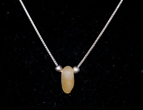 Yellow Sea Glass Necklace